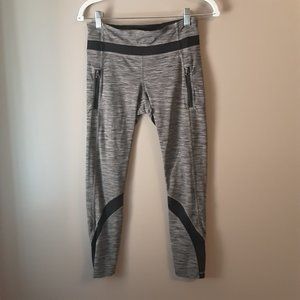 lululemon Leggings Size 6, Cropped, Pockets, Black and Grey,